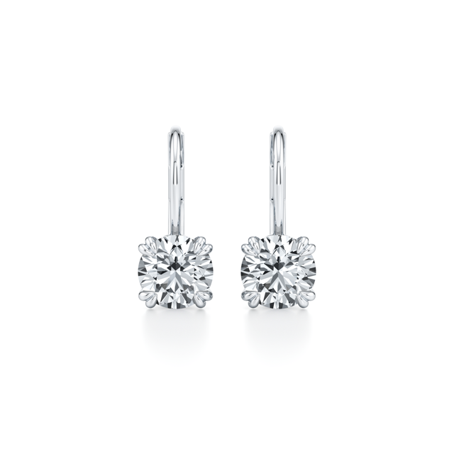 Elle Round Brilliant Leverback Earrings