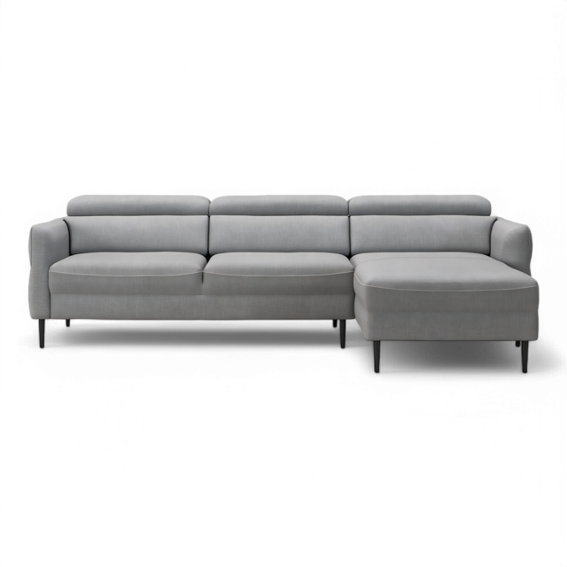 Luca Right Sectional Sofa Light Gray