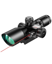 CVLIFE FoxSpook 2.5-10x40 Mil-dot Tactical Rifle Scope with Red/Green Laser Combo
