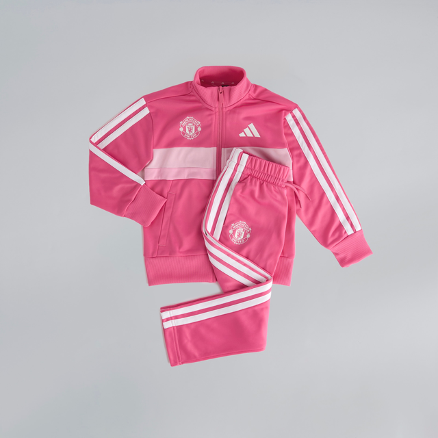 Manchester United x adidas Little Kids Essentials Tiberio 3-Stripes Tracksuit Pink