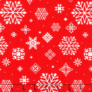 Christmas In Quilt Town - Snowflakes Red 110" Wide Backing