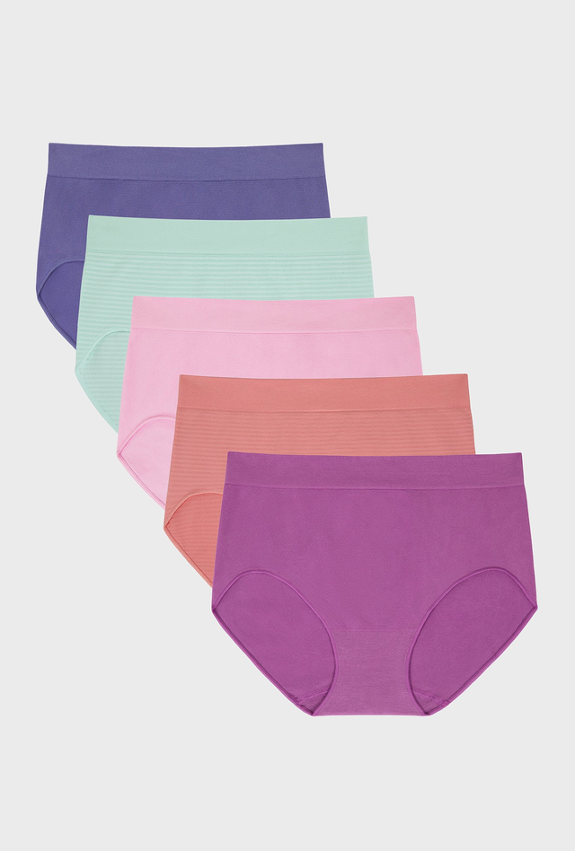 5Pk Seamless Brief Pink Multi