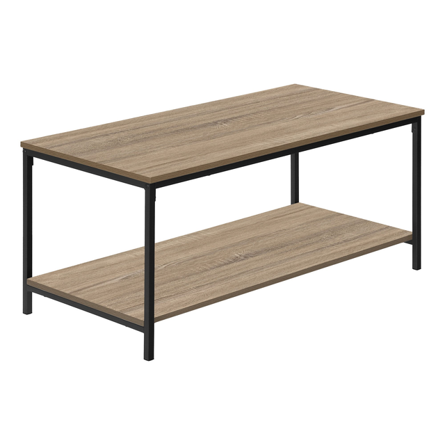 Stylish 40" Taupe and Black Metal Coffee Table - Modern Design for Your Living Room Elegance