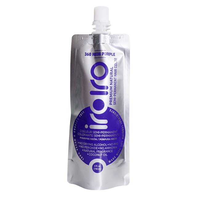 Iroiro 360 UV Reactive Purple Neon Vegan Cruelty-Free Semi-Permanent Hair Color