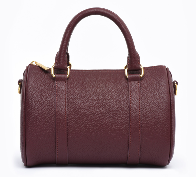 Pre order - Burgundy Grained leather - Mini Boston bag