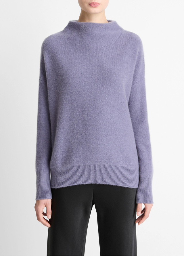 Plush Cashmere Funnel-Neck Sweater