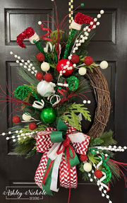 Elf Mischief Christmas Wreath