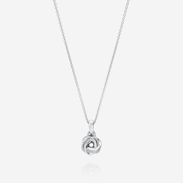 Knot Pendant With Chain Sterling Silver