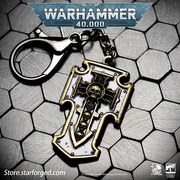 Starforged Warhammer 40K Space Marines Relic Storm Shield Keychain Game Peripheral Alloy Keychain Christmas Gifts