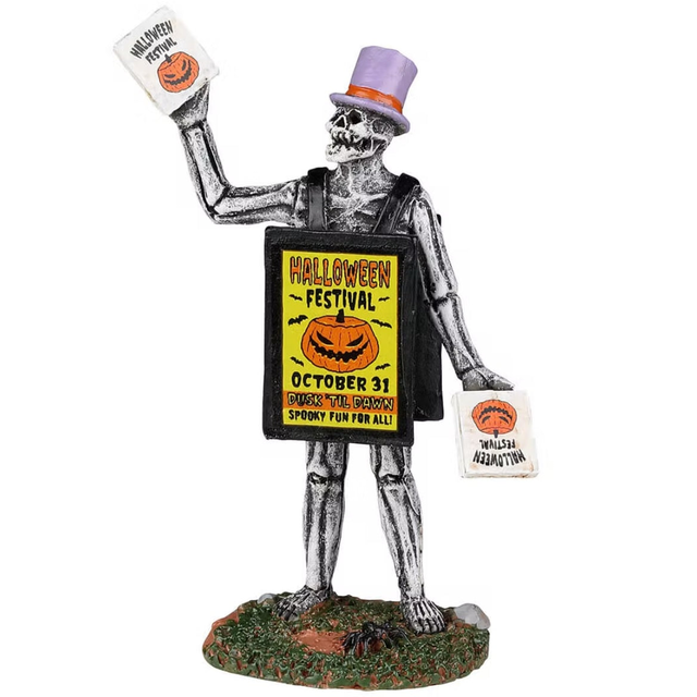 Lemax Spooky Town Sandwich Board Skeleton #22102
