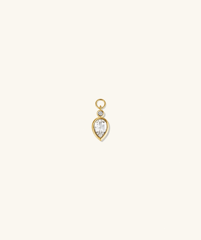 Pear Cut Gemstone Hoop Charm