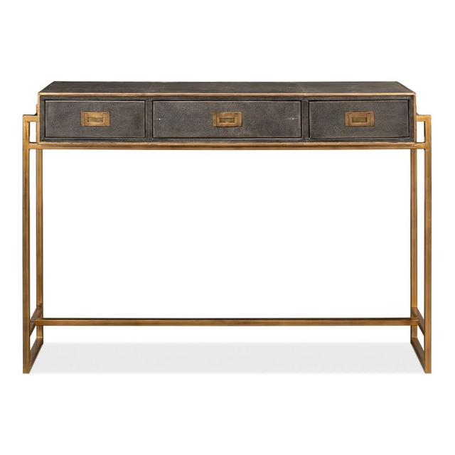 Shagreen Gold & Gray Console