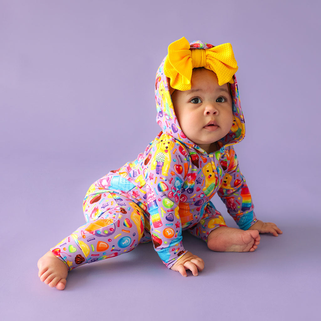 Lisa Frank® Casey & Caymus French Terry Zippered Hooded Romper
