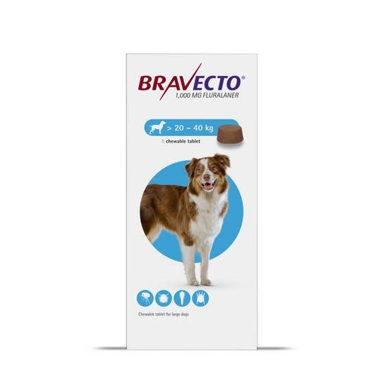 BRAVECTO® Chewable Tablets for Large Dogs 1000mg (20kg-40kg)