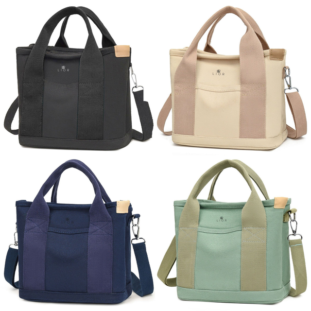 Lior Canvas Tote Bag with Zipper