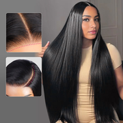 30 32 Inch 13x6 Lace Frontal Wig 250% Density Skin Melt HD Lace Front Wig Straight Pre Plucked & Bleached Glueless Wigs