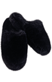 Black Fuzzy Wuzzies Slippers
