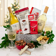 White Christmas Wine Duo Gift Basket
