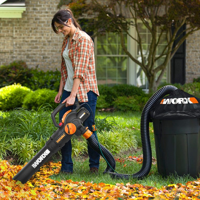 TRIVAC 12-Amp Electric 3-IN-1 Blower / Mulcher / Yard Vacuum w/ Leaf Collection System
TRIVAC Blower, Mulcher, Vacuum w/ Leaf Collection | WORX