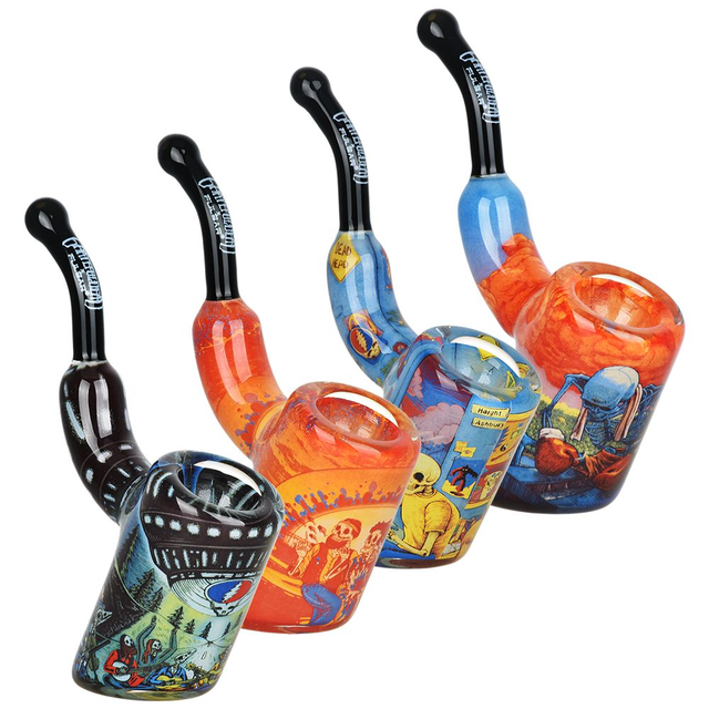 Grateful Dead x Pulsar Inside Print 4" Bent Sherlock Pipe