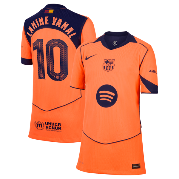 Barcelona Nike Third Dri-Fit ADV Match Shirt 2025-26 - Kids with Lamine Yamal 10 Cup printing