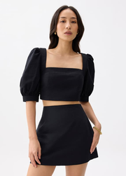 High Waist Cotton A-line Skorts