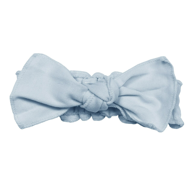 Organic Smocked Tie Headband in Moonbeam