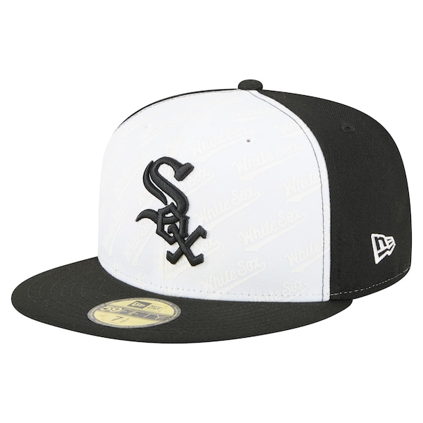 Men's Chicago White Sox New Era White/Black Repeat 59FIFTY Fitted Hat
