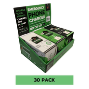 Emergency Phone Battery Charger - 30 Pack with Display