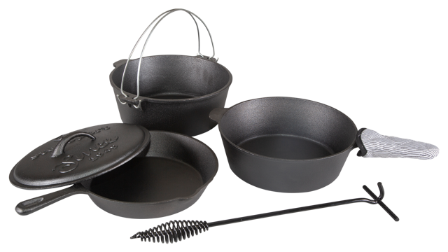 Stansport Pre-Seasoned Cast-Iron 6-Piece Cook Set