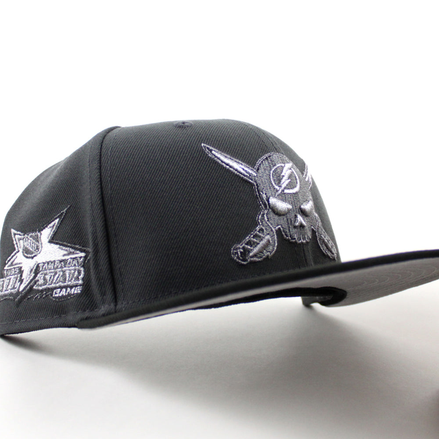 Tampa Bay Lightning 1999 All Star Game New Era 59Fifty Fitted Hat (Graphite Gray Black Gray Under brim)