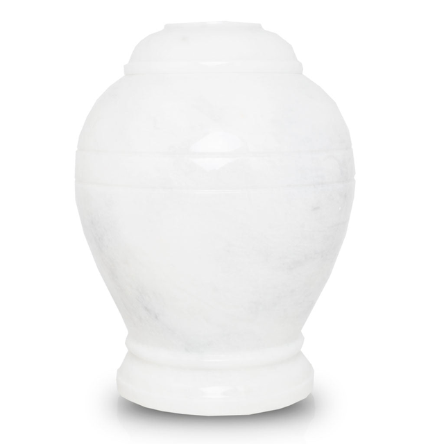 Ringed Natural Marble Cremation Urn in Large