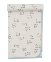 Kissy Love Bunny Buddies Blue Blanket