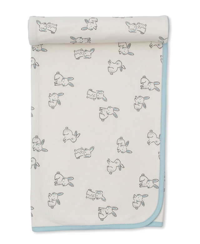 Kissy Love Bunny Buddies Blue Blanket