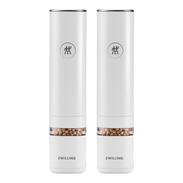 ZWILLING ELECTRIC SALT AND PEPPER MILL SET - WHITE