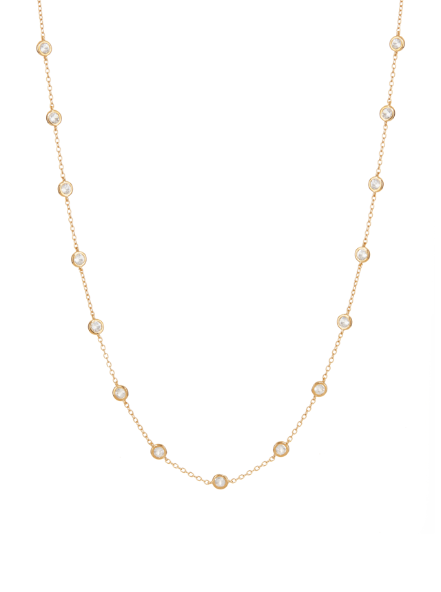 CLEMENCE, 1.50 CARAT 15 STONE STRAND NECKLACE, GOLD