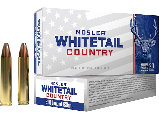 Nosler Whitetail Country 350 Legend Ammo 180 Grain Straight Wall Jacketed Soft Point Box of 20