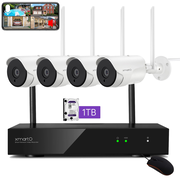 [Dual WiFi-Router NVR] XMARTO 10CH 2K HD 1296p Wireless Home Security Camera System w. 2-Way Audio Outdoor WiFi Surveillance Cameras, 1TB Storage (Standalone, Mobile View, Plug-in for 24/7 Recording)