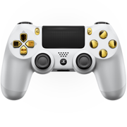 WHITE GOLD PS4 CUSTOM MODDED CONTROLLER