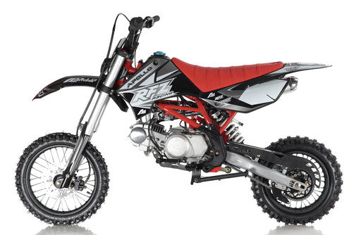 Apollo DB-X14 Ultra-Elite 125cc Pit / Dirt Motorcycle-14-inch front tire, 4-speed semi-automatic transmission, 30-inch seat height--OFF ROAD ONLY, CARB
