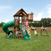 Skyfort III Outdoor Wooden Swing Set - Backyard Discovery