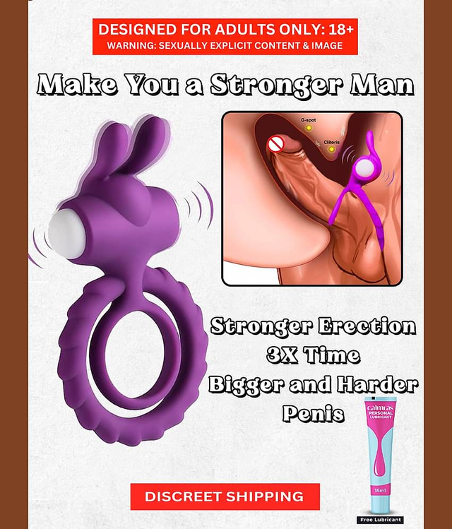 Adult Pleasure Double Hold Vibrating Ring For Rock Hard Erection And Time Delay + Free Kaamraj Lubricant By Naughty Nights