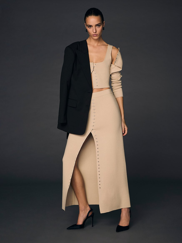Atelier Victoria's Secret X Altuzarra Fine-Knit Hook & Eye Long Skirt