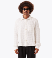 Stitched Waffle Shirt Vintage White