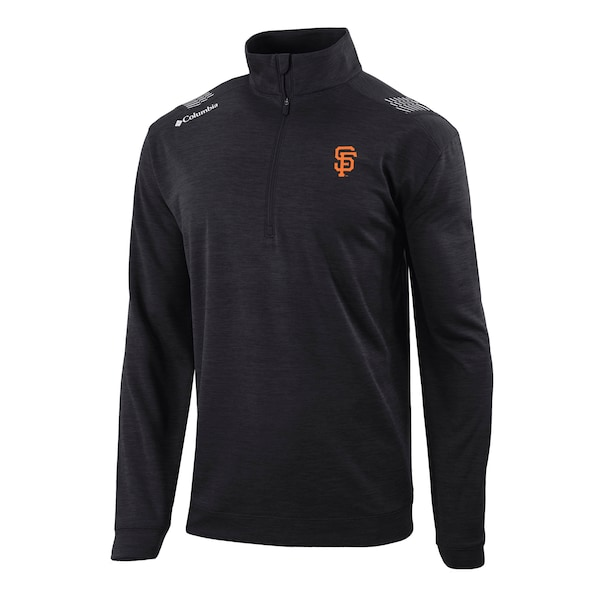 Men's San Francisco Giants Columbia Black Omni-Wick Oakland Downs Quarter-Zip Pullover