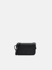 Black Embossed Leather Pouch | PEDRO