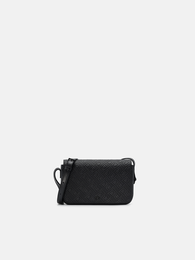 Black Embossed Leather Pouch | PEDRO