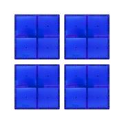 PicassoTiles 4 Piece 6" x 6" Blue Square Magnetic Tiles