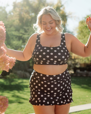 Retro Dot Ruffle Skirt w/ Bottoms