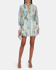 Zayd Belted Printed Georgette Mini Dress
